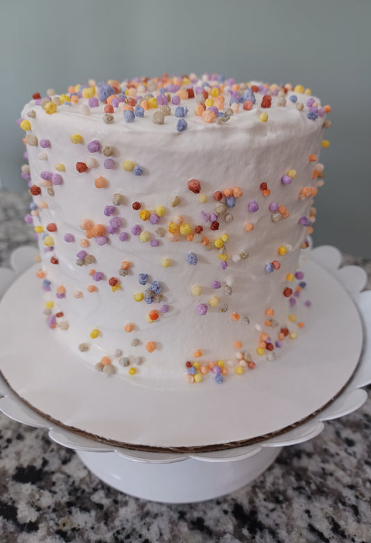 2-tier cake with cookie topper (pick up or local delivery only)