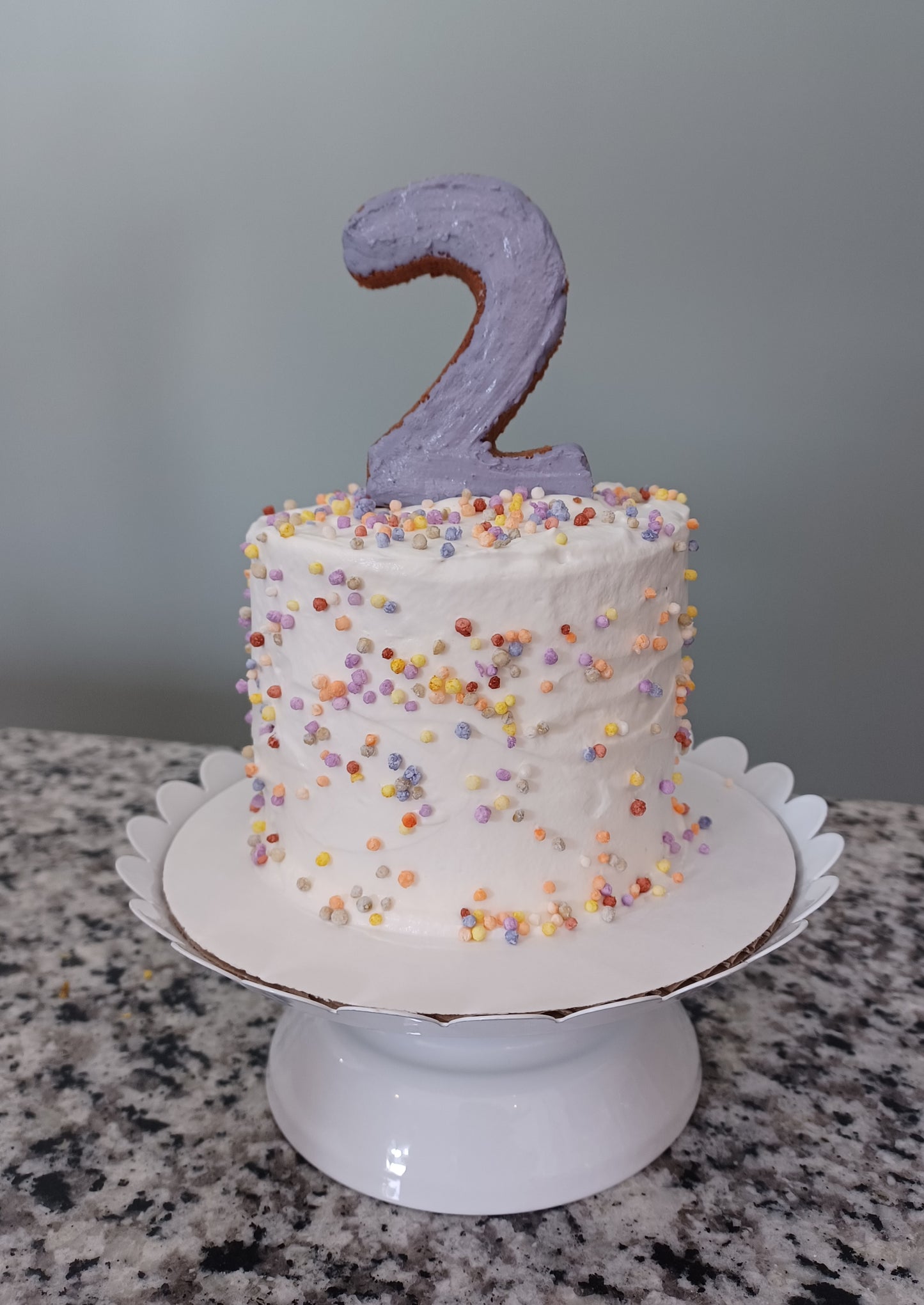2-tier cake with cookie topper (pick up or local delivery only)
