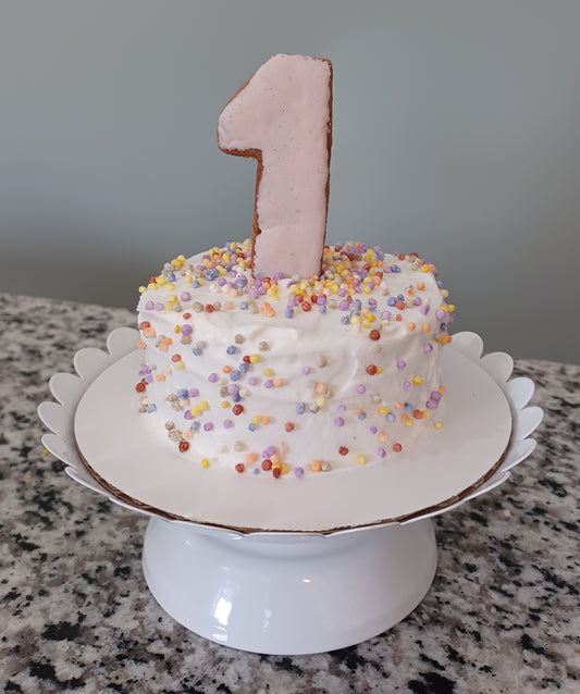 1-tier cake with cookie topper (pick-up or local delivery only)